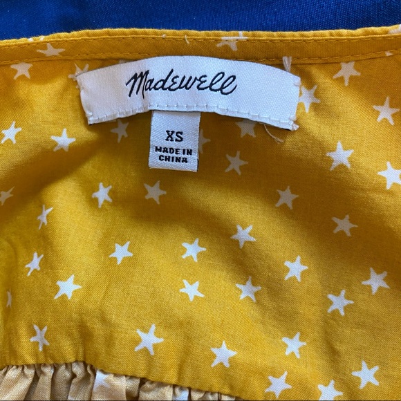 Madewell Yellow Star Pattern Wrap Top - Picture 4 of 4